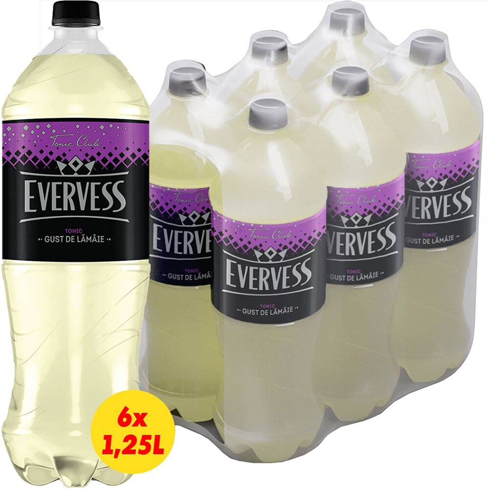 Bautura racoritoare carbogazoasa EVERVESS bax 1.25L x 6 sticle
