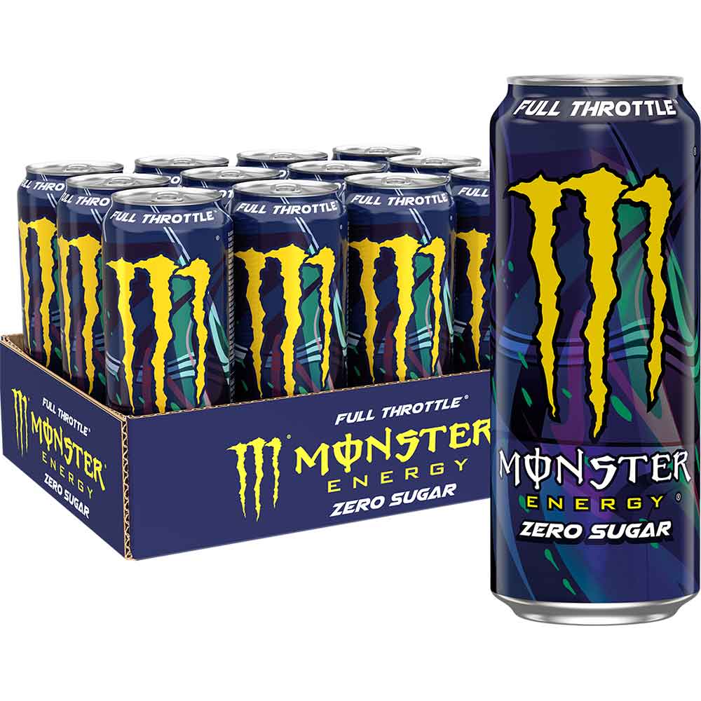 Bautura energizanta MONSTER Energy Zero Zahar bax 0.5L x 12 doze