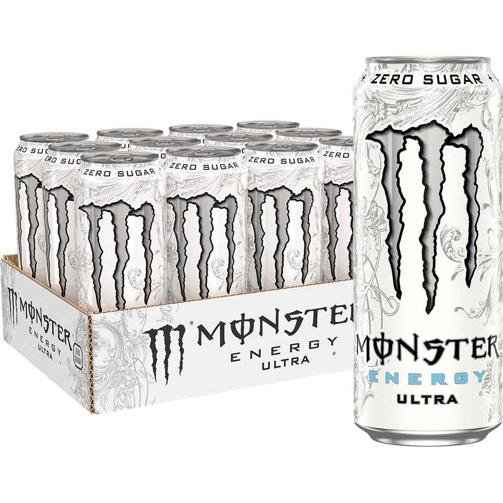 Bautura energizanta MONSTER Ultra Zero Zahar bax 0.5L x 12 doze