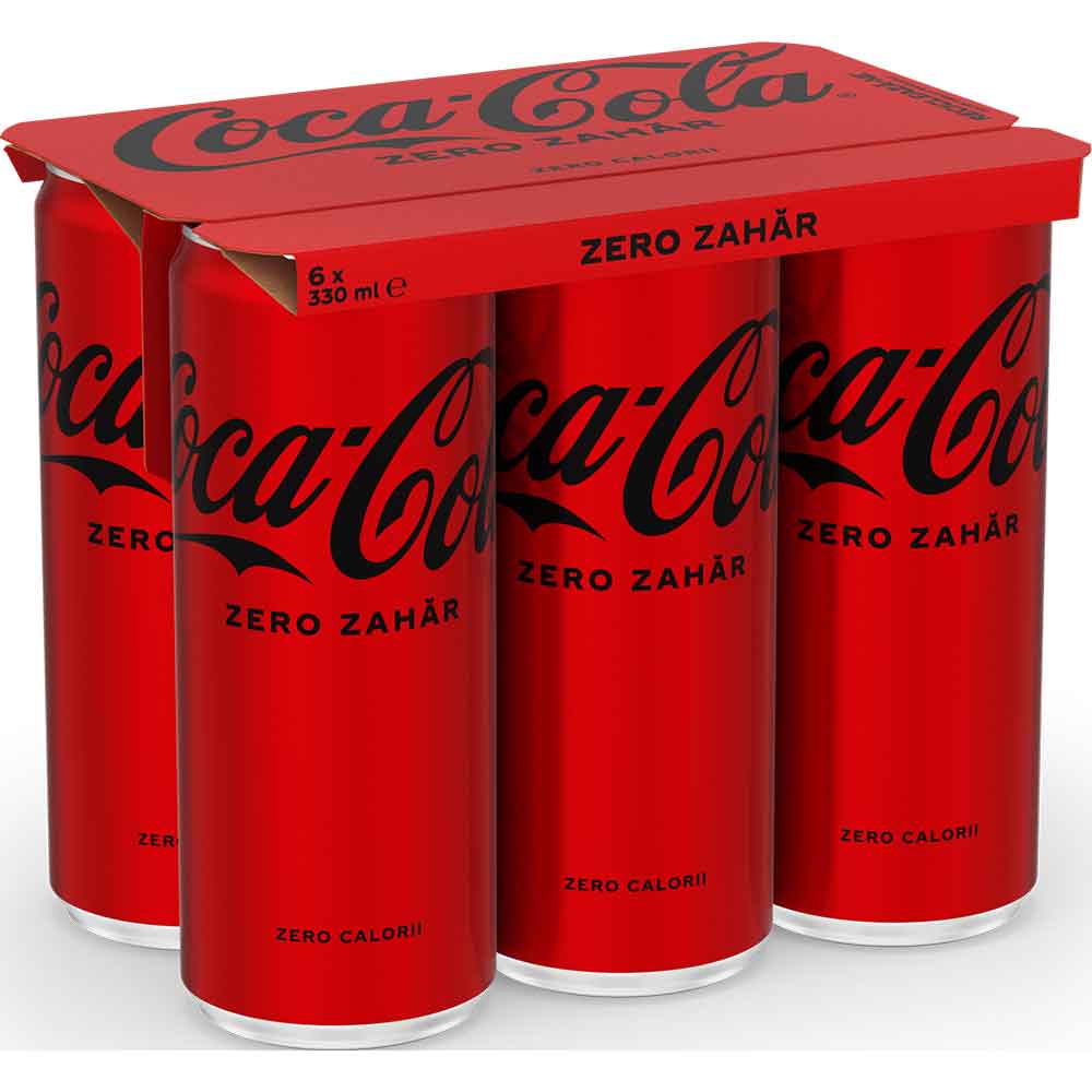 Bautura racoritoare carbogazoasa COCA-COLA Zero Zahar bax 0.33L x 6 doze