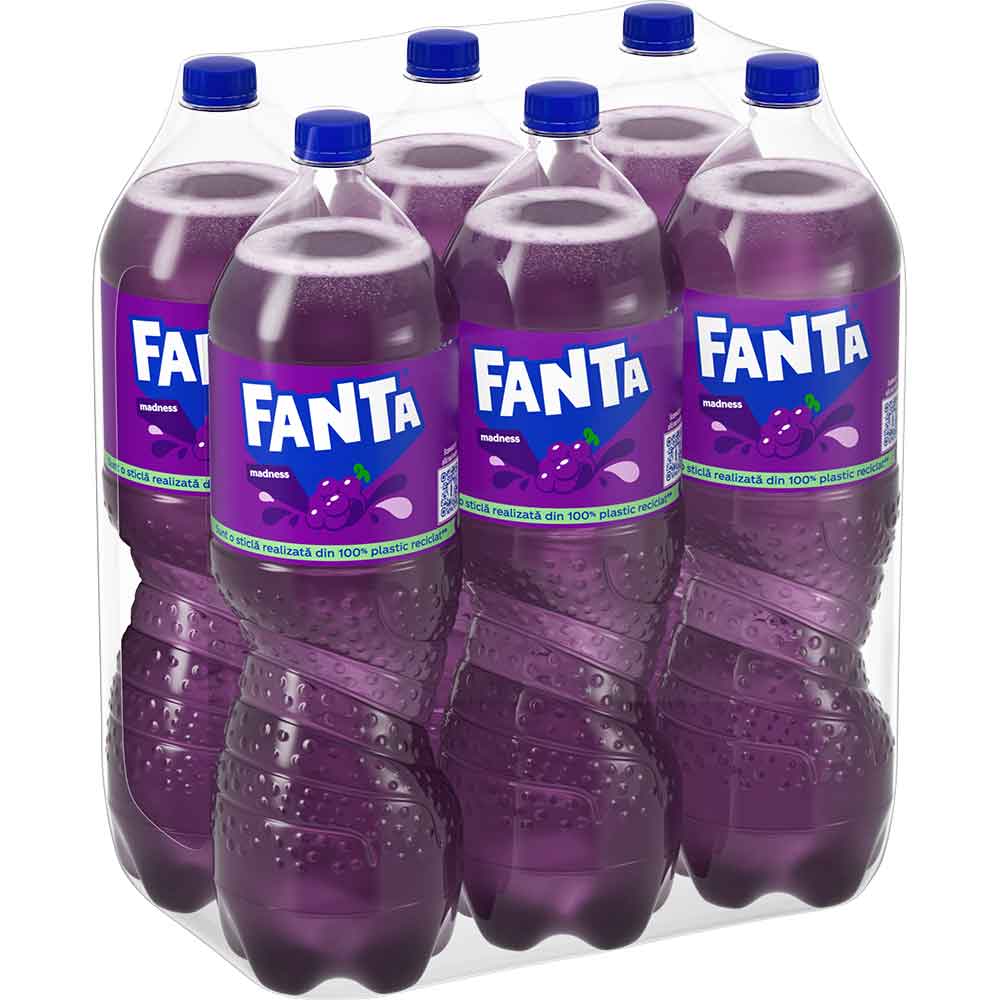 Bautura racoritoare carbogazoasa FANTA Madness Struguri bax 2L x 6 sticle