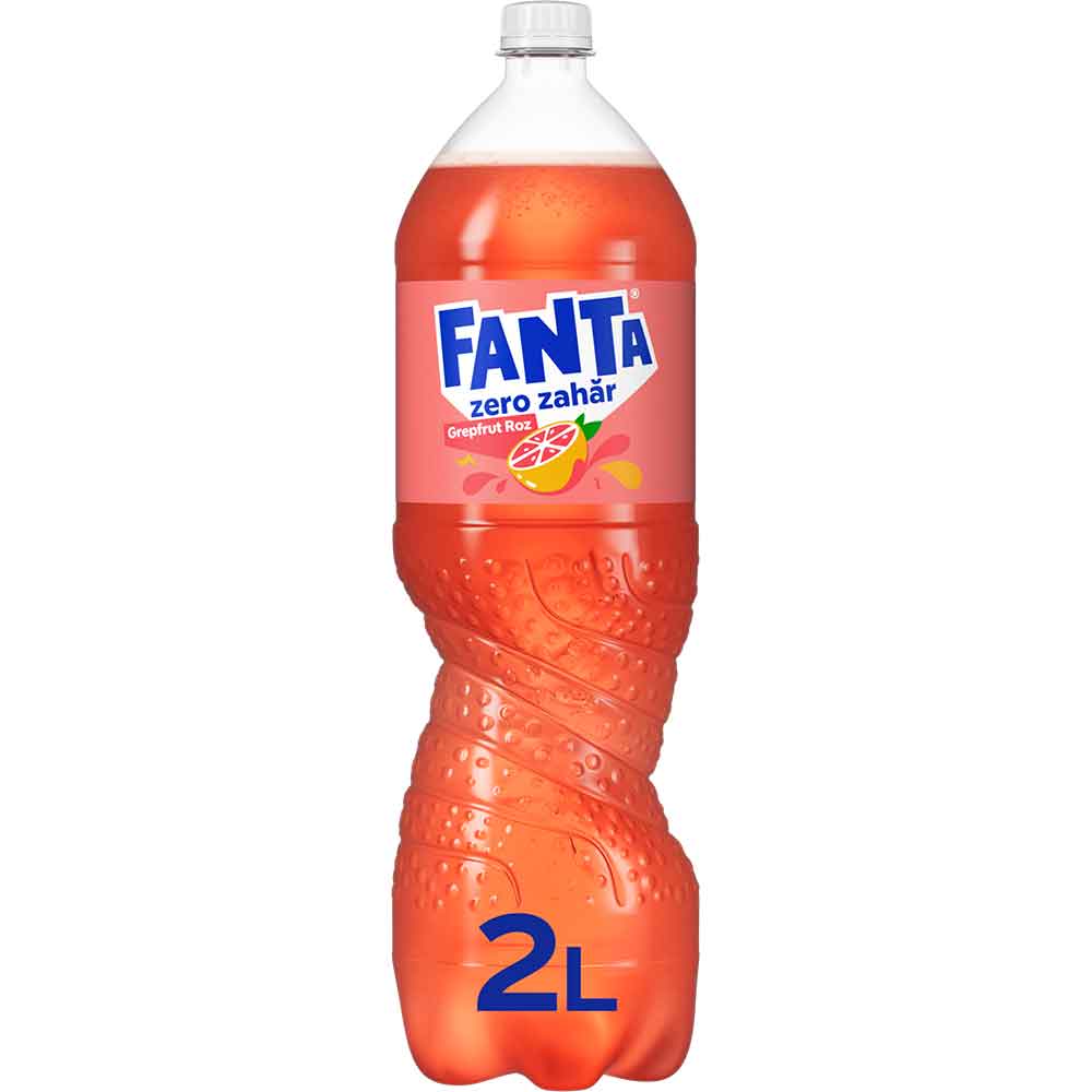 Bautura racoritoare carbogazoasa FANTA Zero Zahar Pink Grapefruit bax 2L x 6 sticle