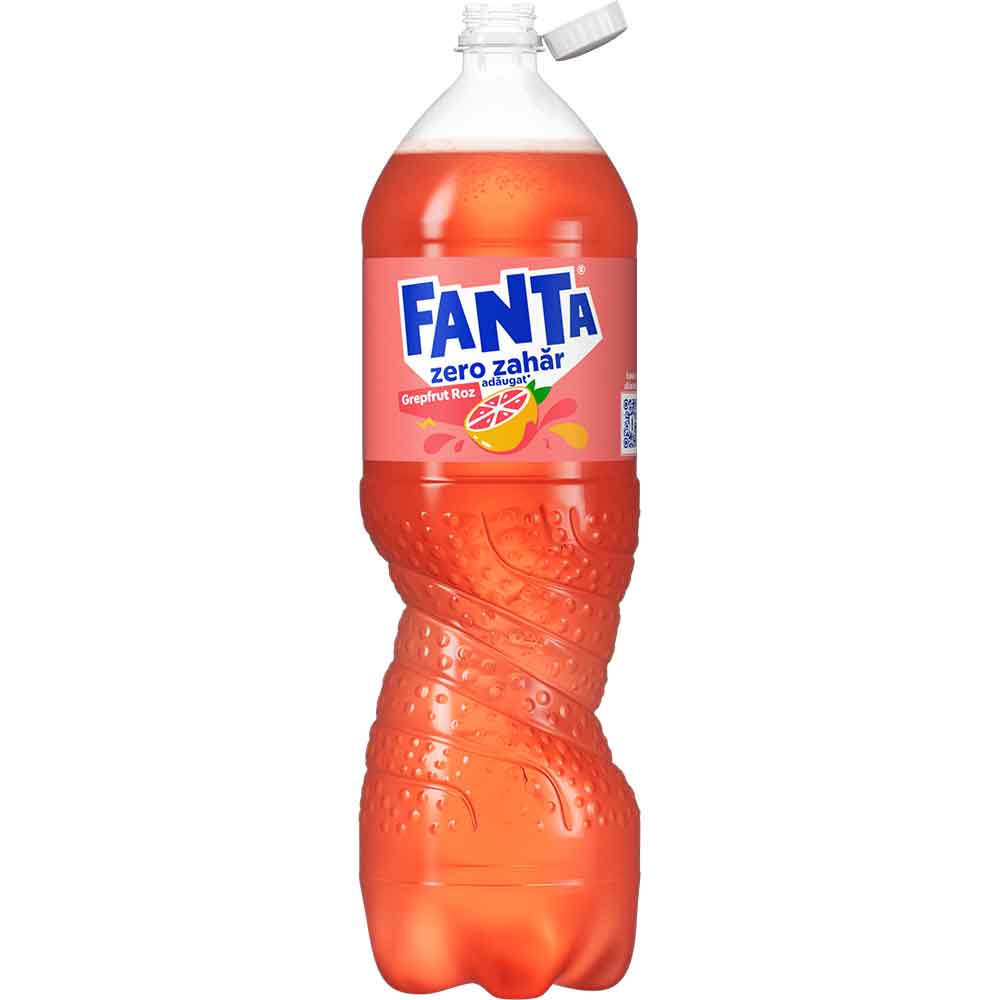 Bautura racoritoare carbogazoasa FANTA Zero Zahar Pink Grapefruit bax 2L x 6 sticle