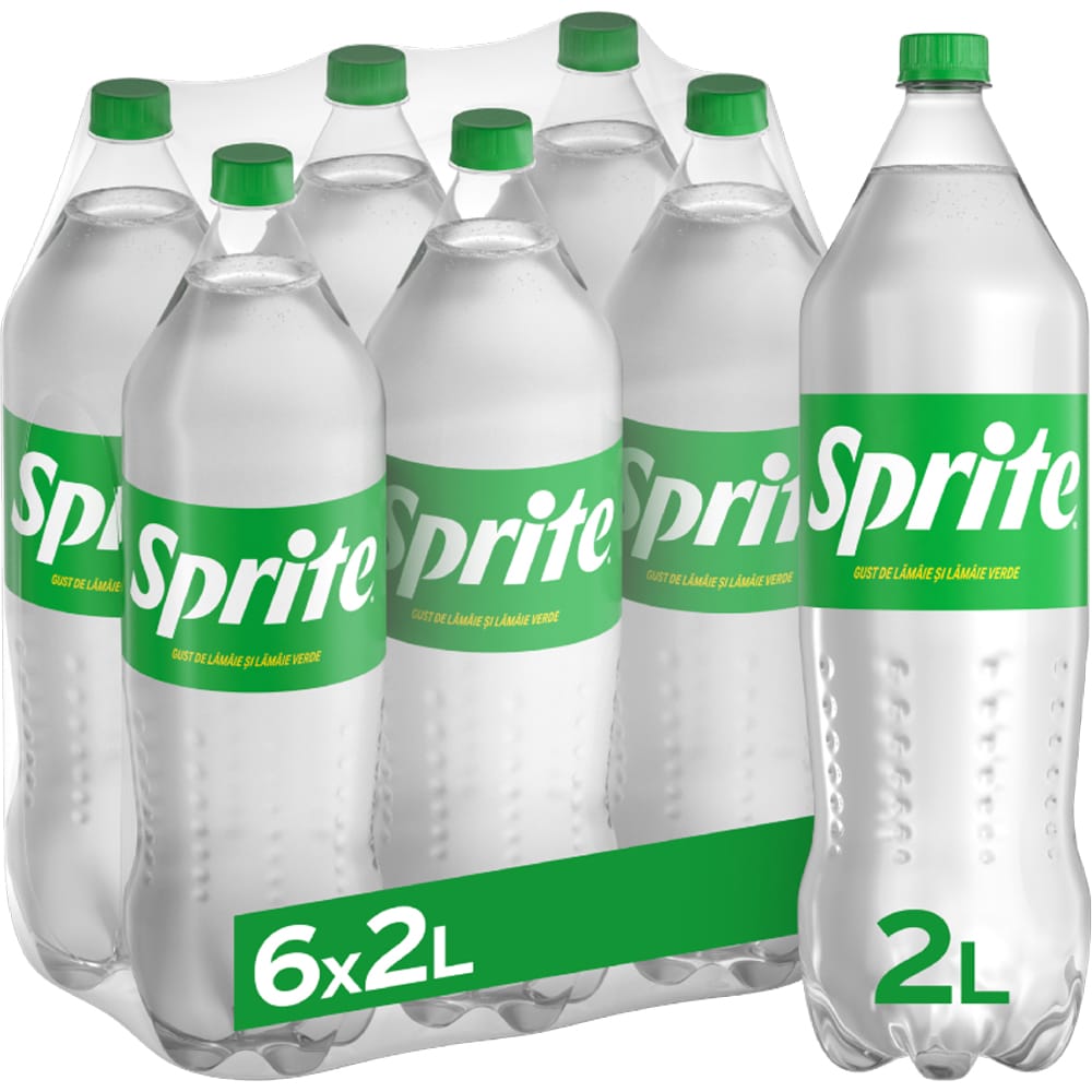 Bautura racoritoare carbogazoasa SPRITE Lamaie si lamaie verde bax 2L x 6 sticle