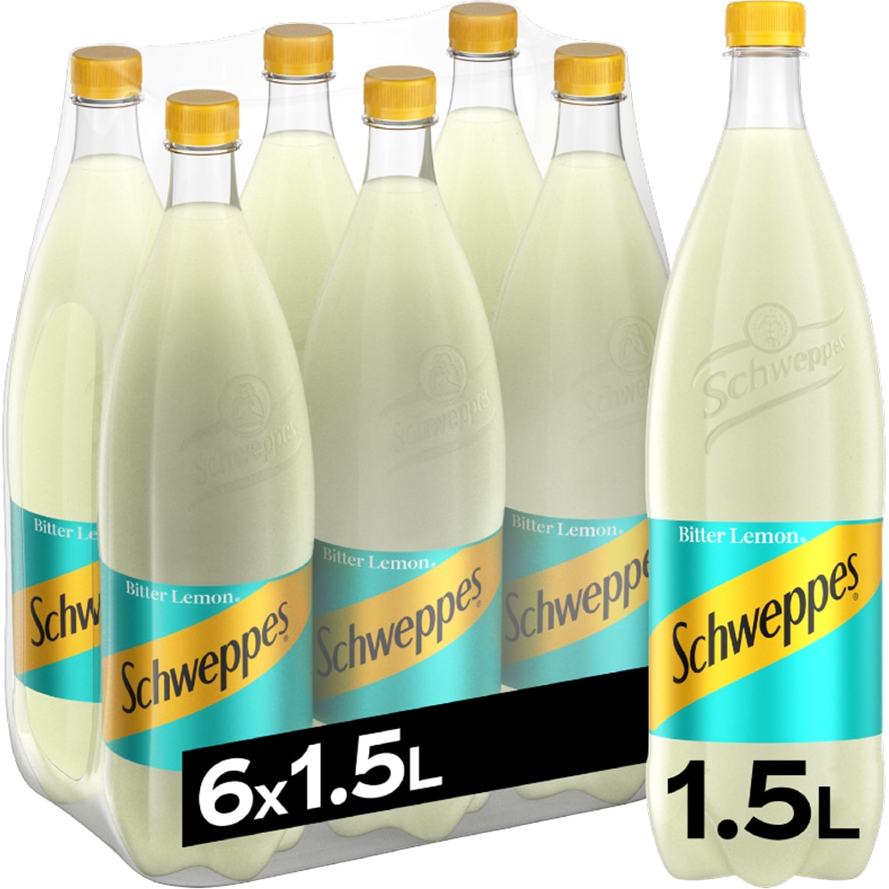 Apa tonica SCHWEPPES Bitter Lemon bax 1.5L x 6 sticle
