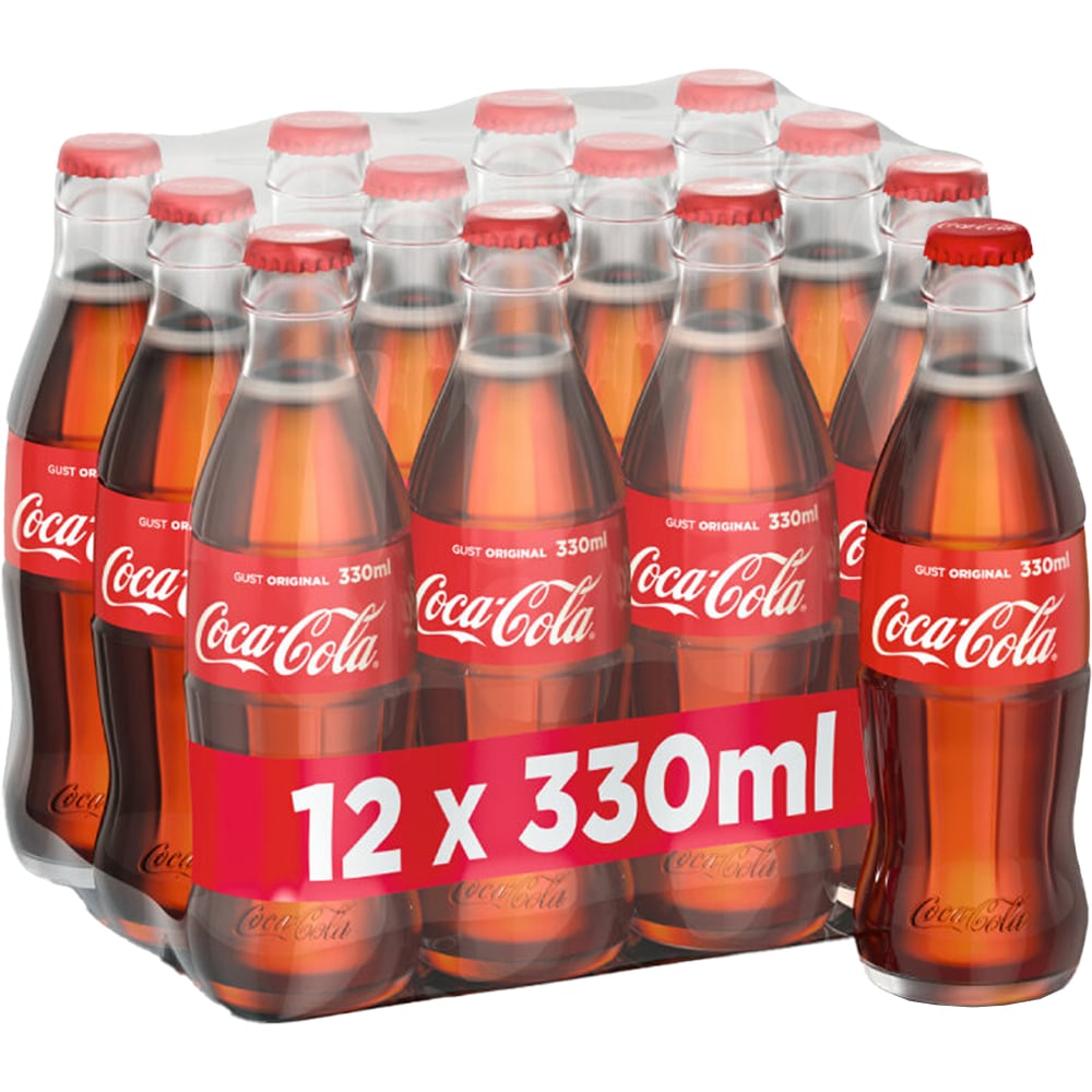 Bautura racoritoare carbogazoasa COCA-COLA Original bax 0.33L x 12 sticle