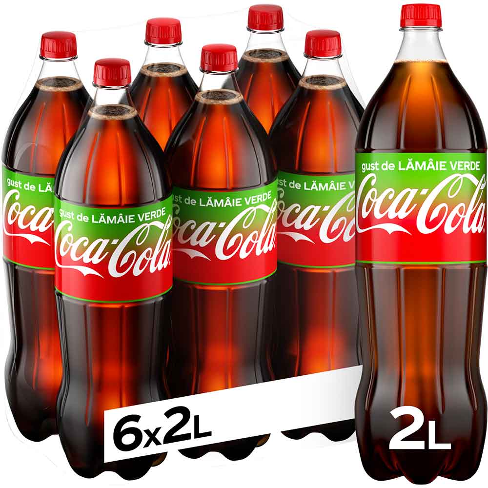 Bautura racoritoare carbogazoasa COCA-COLA Lime bax 2L x 6 sticle
