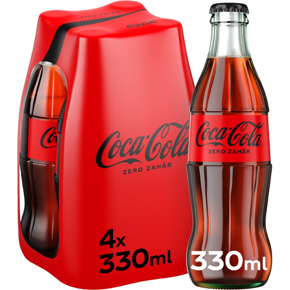 Bautura racoritoare carbogazoasa COCA-COLA Zero bax 0.33L x 4 sticle