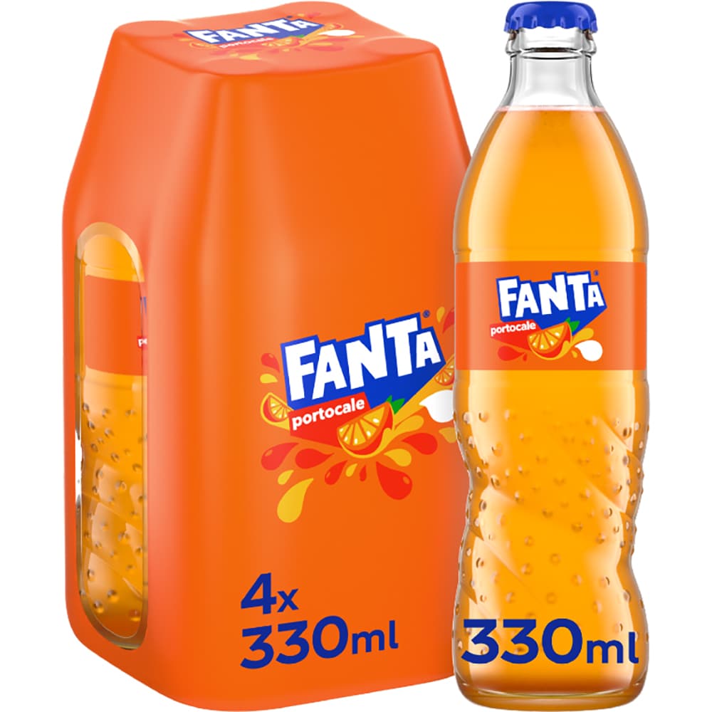 Bautura racoritoare carbogazoasa FANTA Portocale bax 0.33L x 4 sticle