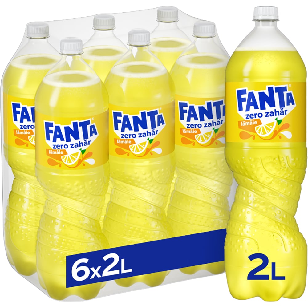 Bautura racoritoare carbogazoasa FANTA Lamaie Zero Zahar bax 2L x 6 sticle