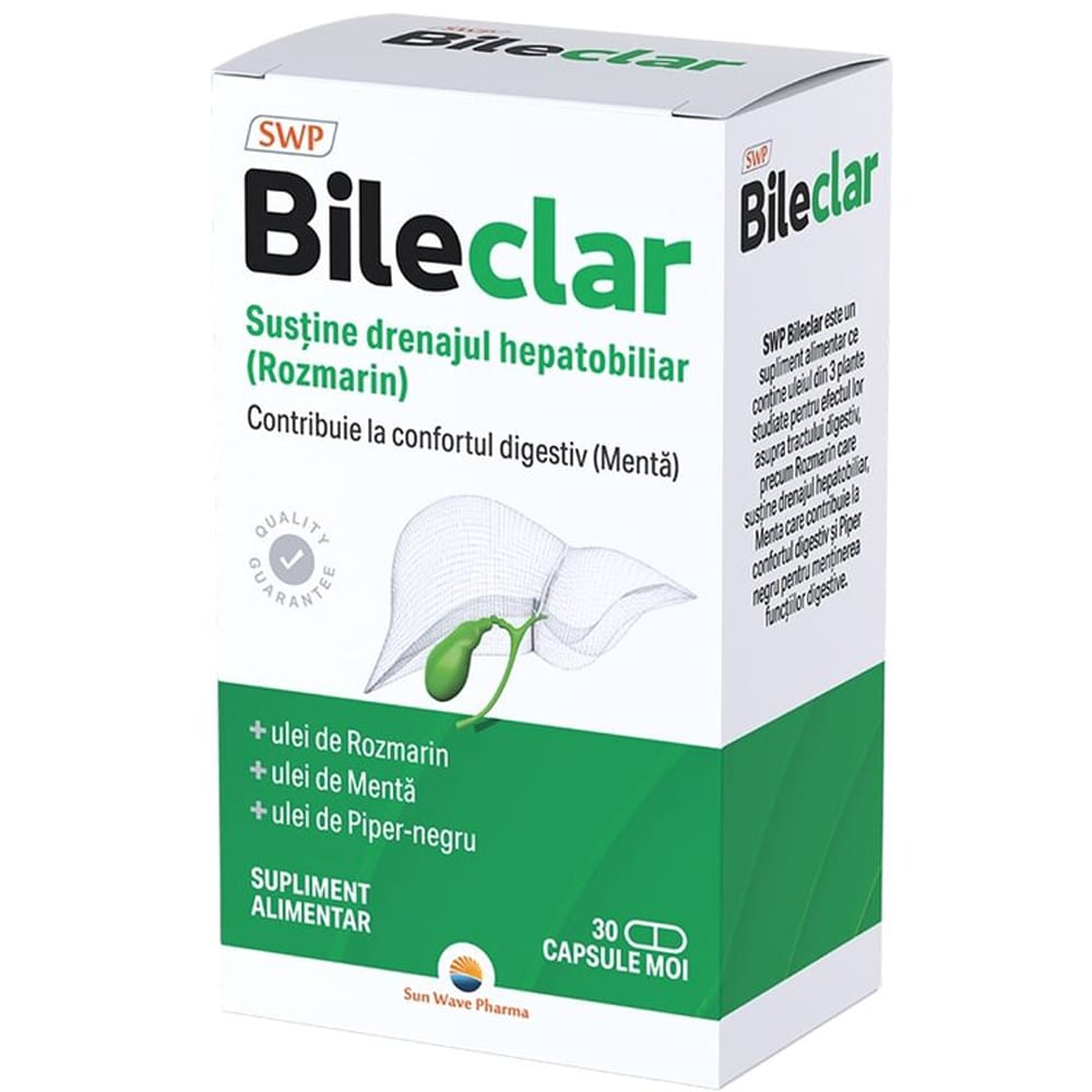 Supliment alimentar Bileclar, 30 capsule moi, SUN WAVE PHARMA