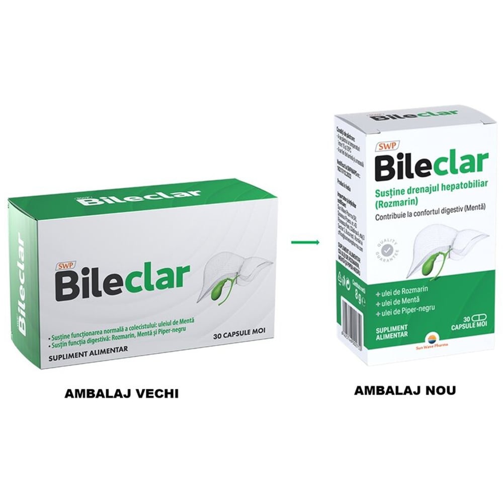 Supliment alimentar Bileclar, 30 capsule moi, SUN WAVE PHARMA