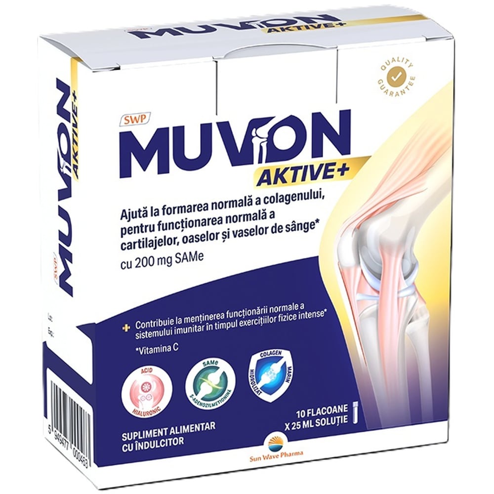 Supliment alimentar Muvon Aktive+, 10 fiole x 25 ml, SUN WAVE PHARMA