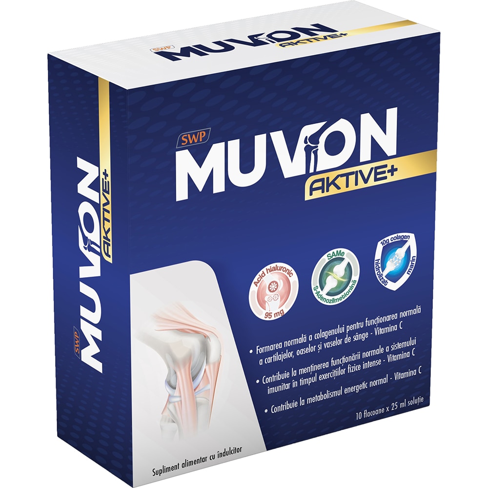 Supliment alimentar Muvon Aktive+, 10 fiole x 25 ml, SUN WAVE PHARMA