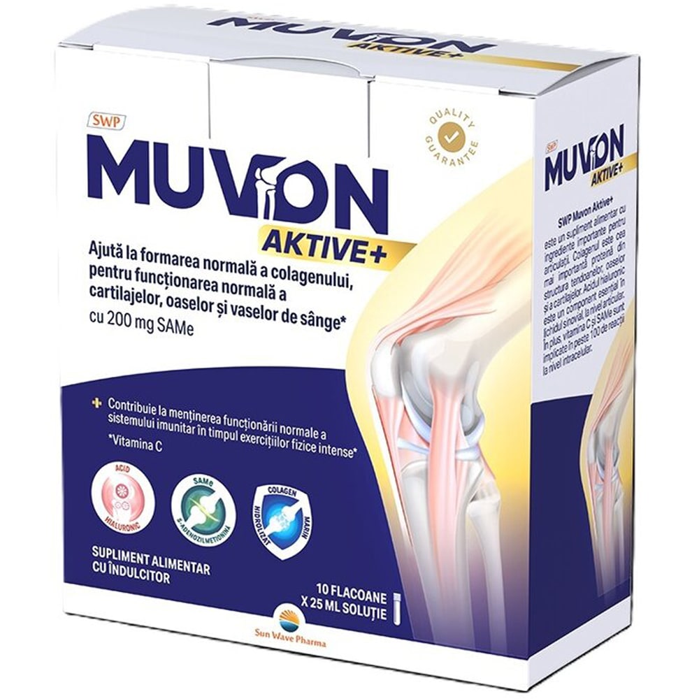 Supliment alimentar Muvon Aktive+, 10 fiole x 25 ml, SUN WAVE PHARMA