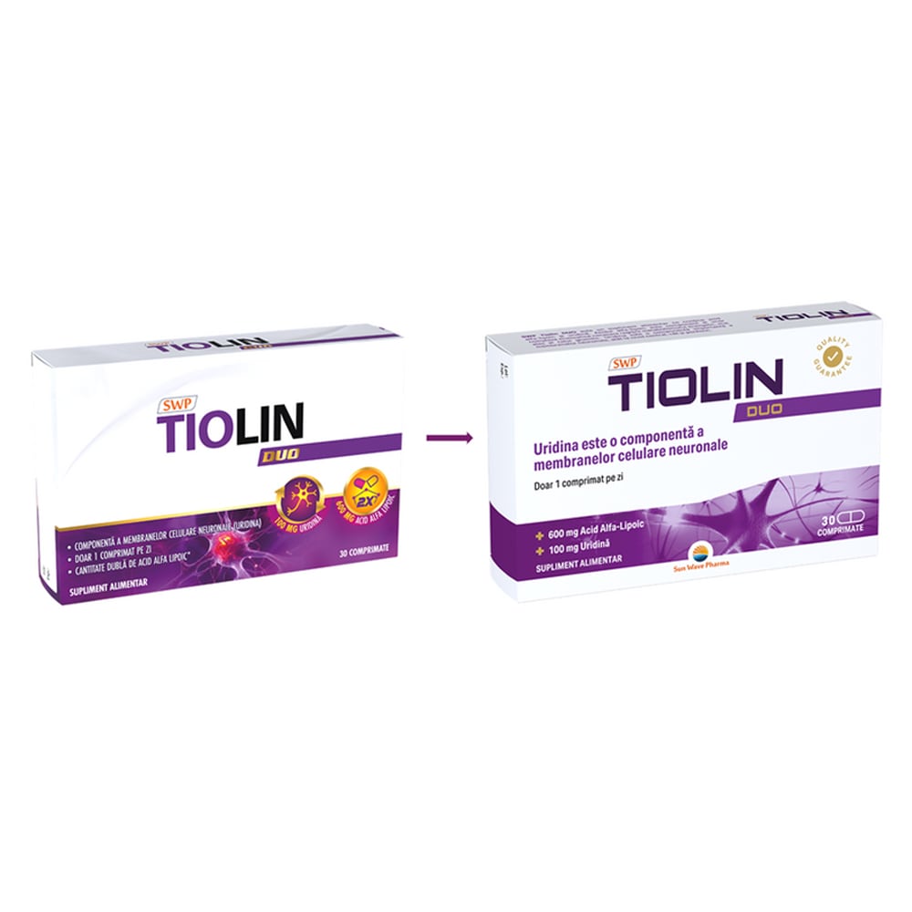 Supliment Tiolin Duo, 30 comprimate, SUN WAVE