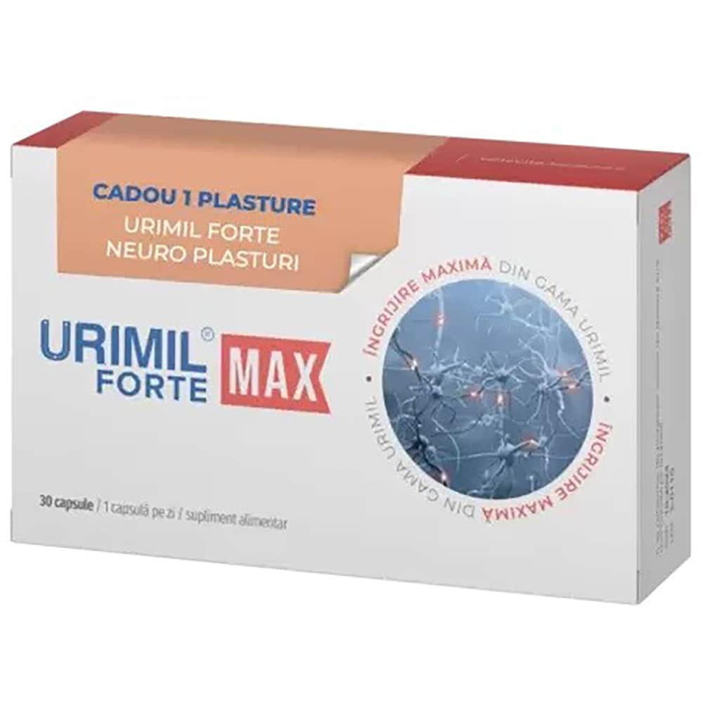 Supliment alimentar Urimil Forte Max, 30 capsule + 1 plasture, NATURPHARMA