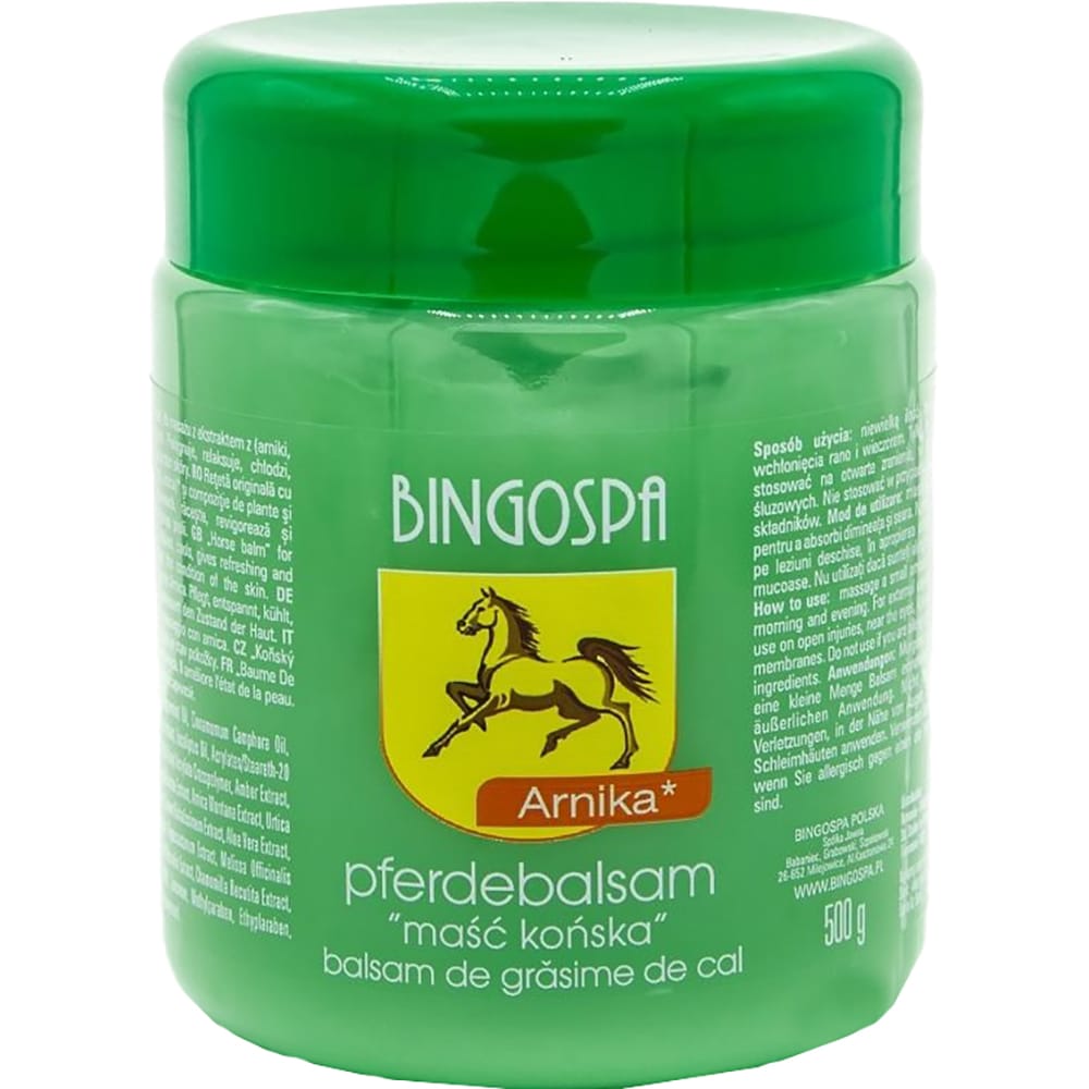 Gel balsam cu grasime de cal cu Arnica, 500 g, BINGOSPA