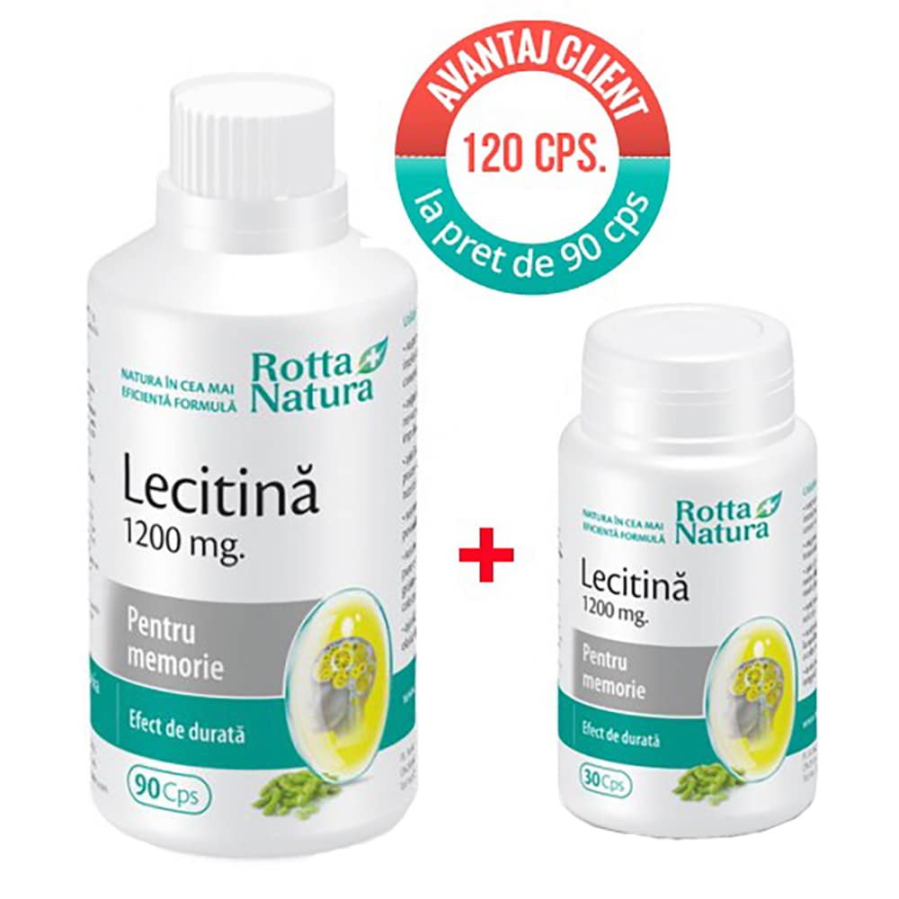 Supliment alimentar Pachet Lecitina 1200, 120 capsule, ROTTA NATURA