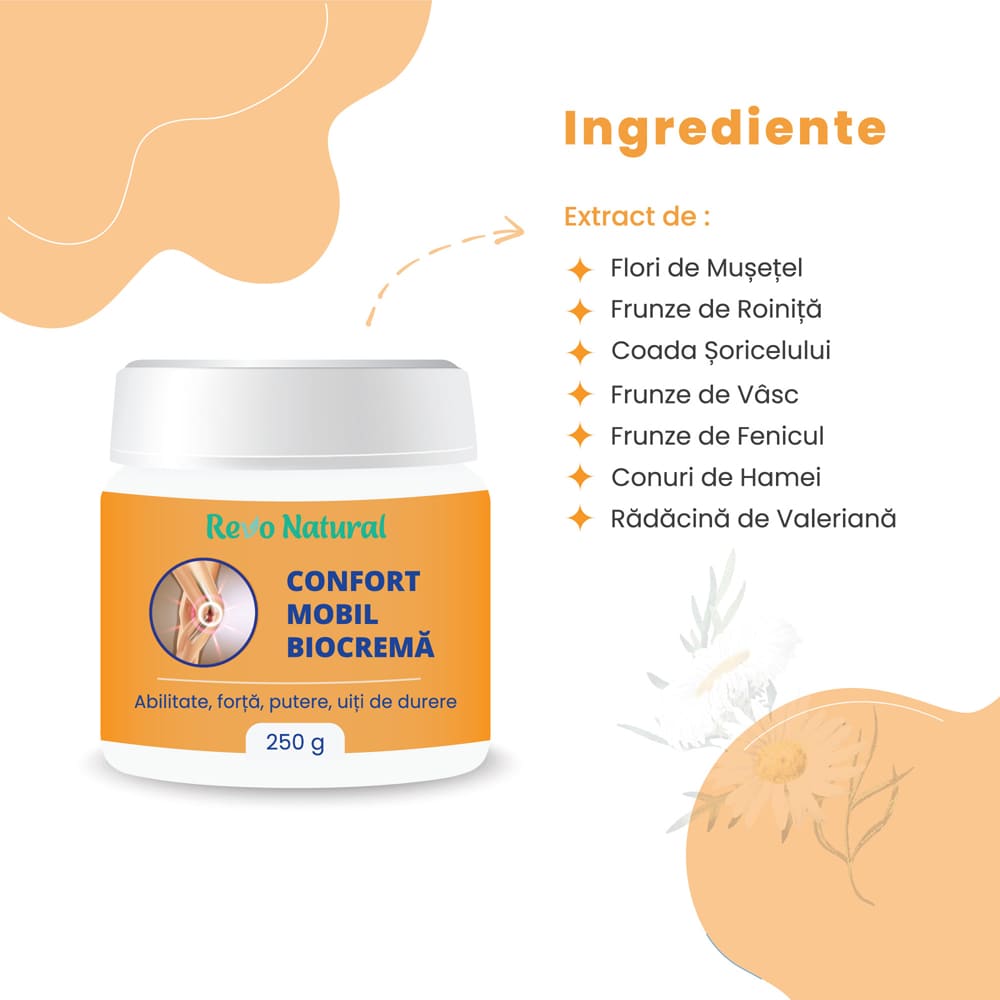 Crema Confort Mobil Bio, 250 ml, REVO NATURAL