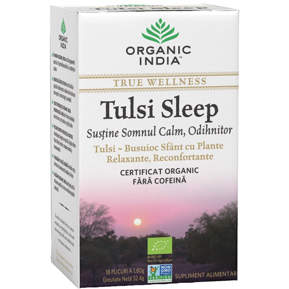 Ceai ORGANIC INDIA Tulsi Sleep, 18 plicuri, 32.4g