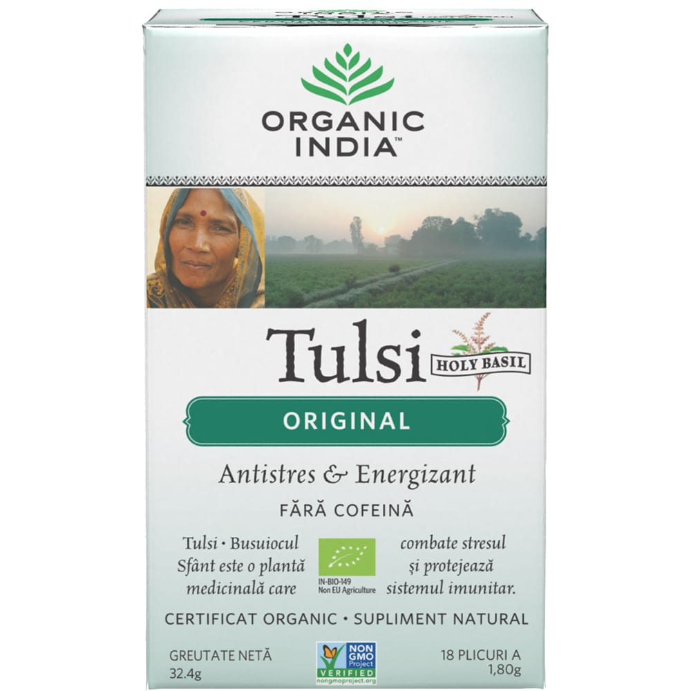 Ceai ORGANIC INDIA Tulsi Original, 18 plicuri, 32.4g