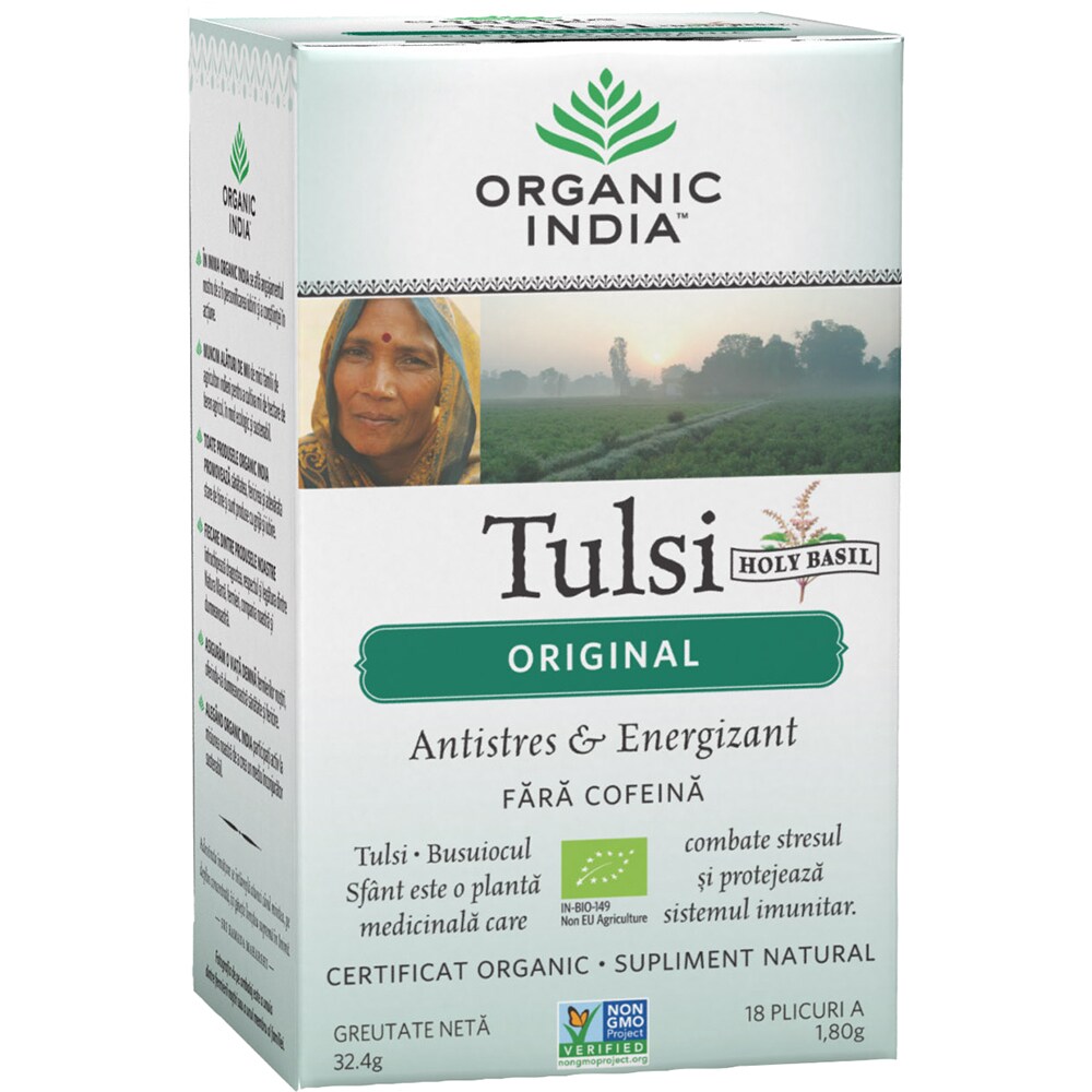 Ceai ORGANIC INDIA Tulsi Original, 18 plicuri, 32.4g
