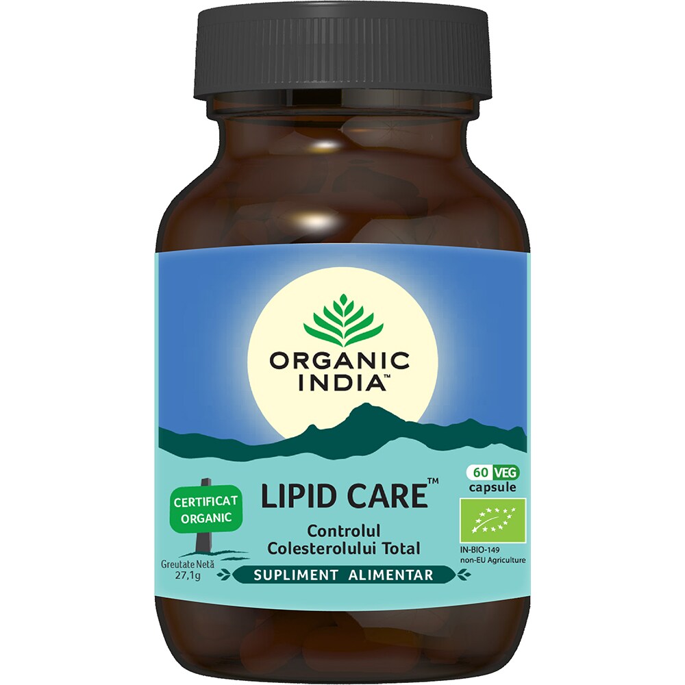 Supliment alimentar Lipid Care Controlul colesterolului total, 60 capsule, ORGANIC INDIA