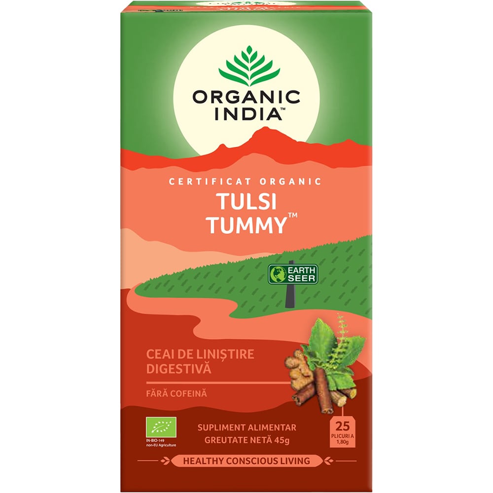 Ceai ORGANIC INDIA Tulsi Tummy digest, 25 buc, 47.5 g