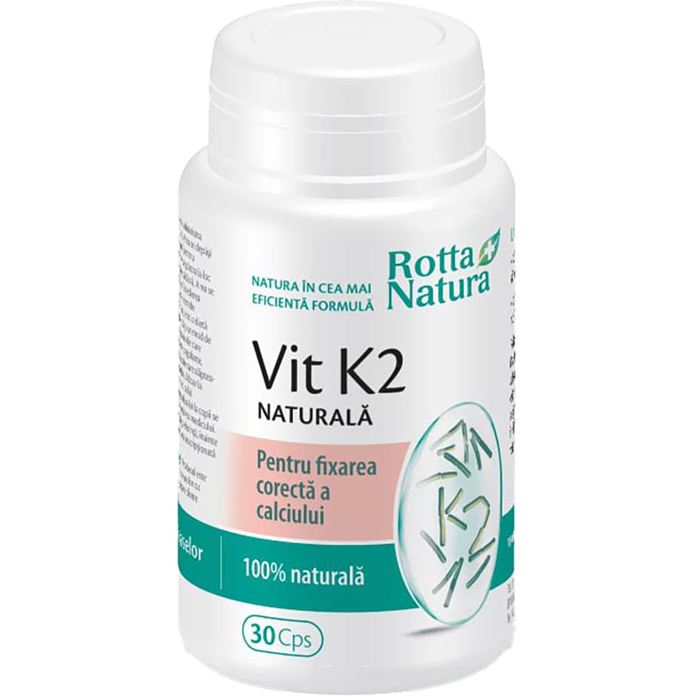 Supliment alimentar Vitamina K2 Naturala, 30 capsule, ROTTA NATURA
