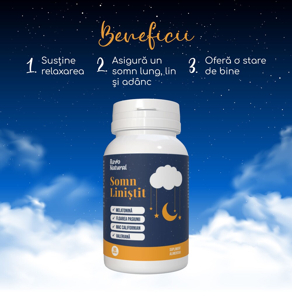 Supliment alimentar Somn Linistit, 60 capsule, REVO NATURAL