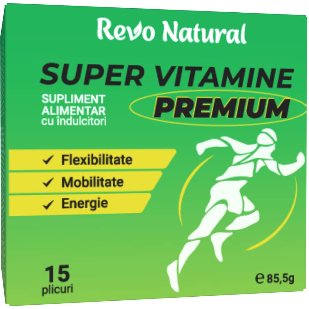 Supliment Super Vitamine Premium, 15 plicuri solubile, REVO NATURAL