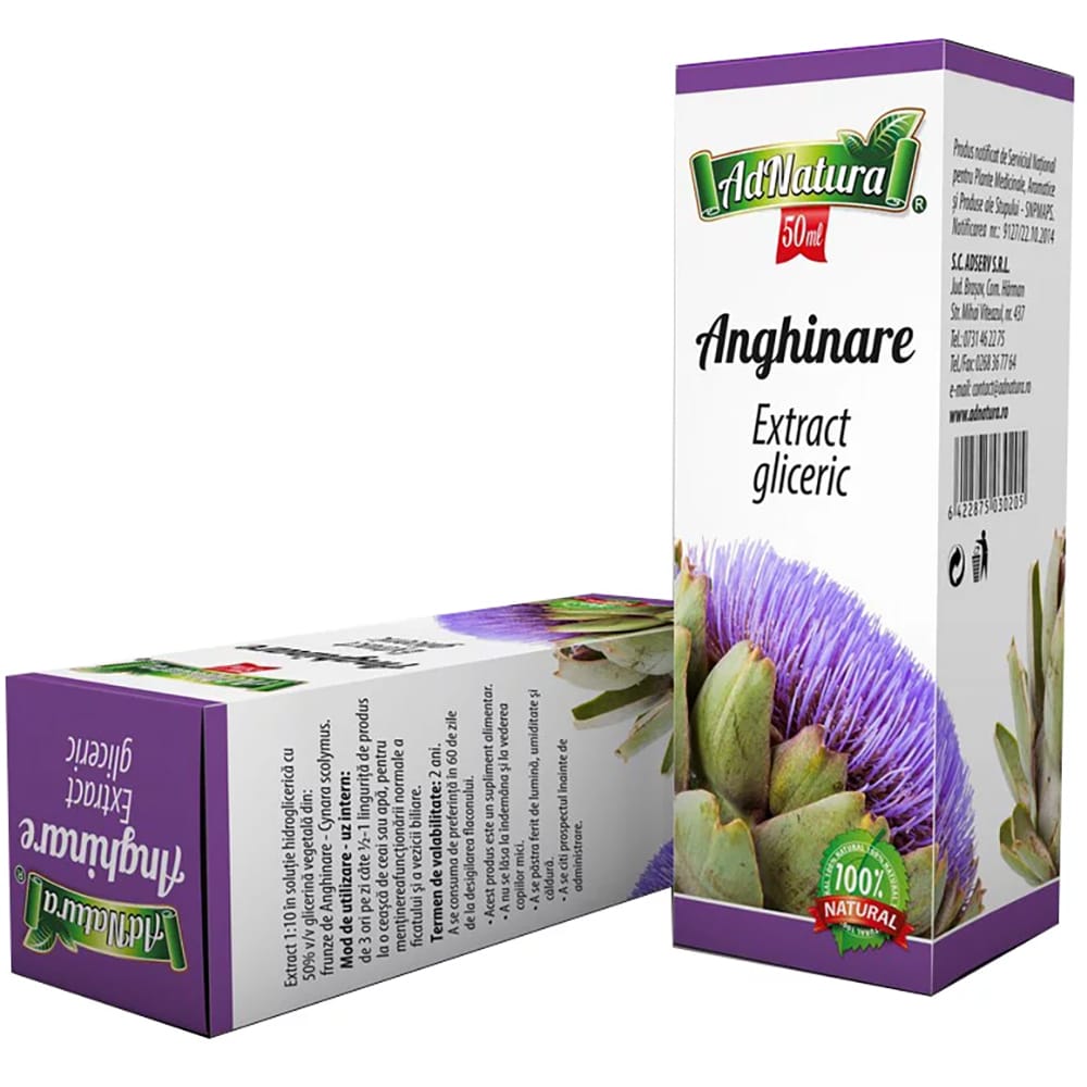 Supliment alimentar Extract Gliceric Anghinare, 50 ml, ADNATURA