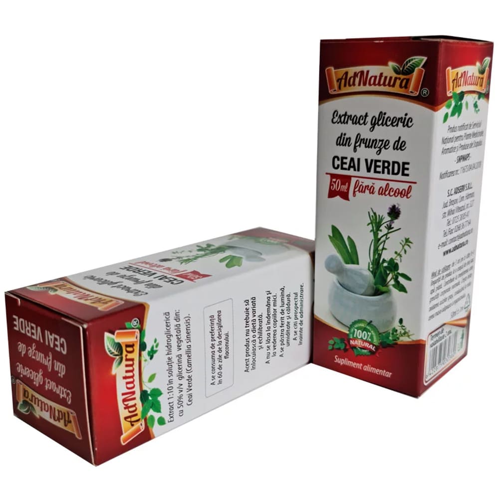 Supliment alimentar Extract Gliceric Ceai Verde, 50 ml, ADNATURA