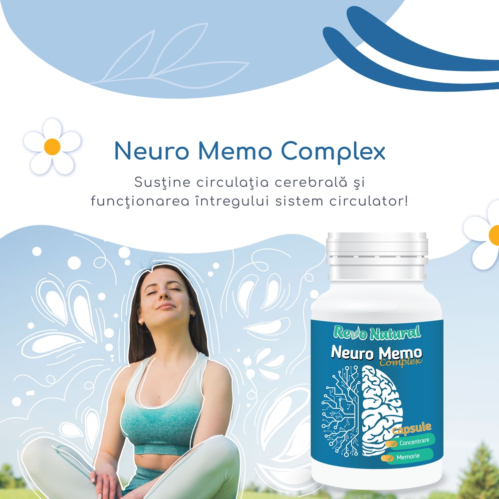 Supliment alimentar Neuro Memo Complex, 60 capsule, REVO NATURAL