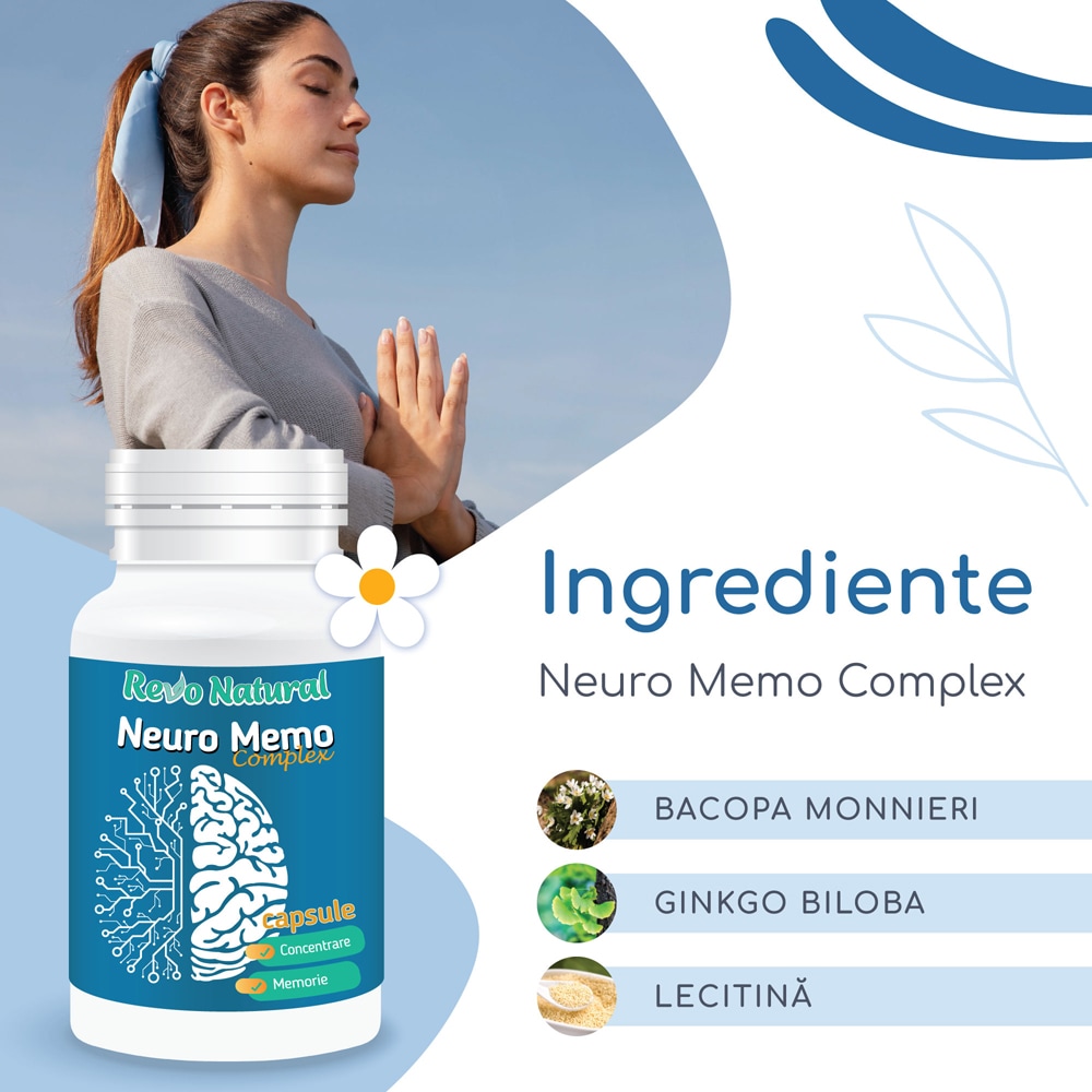 Supliment alimentar Neuro Memo Complex, 60 capsule, REVO NATURAL