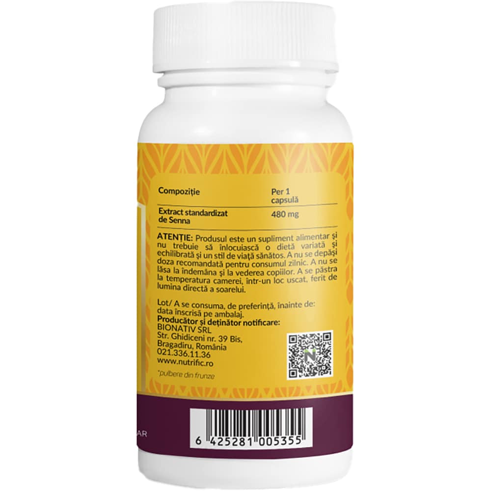Supliment Senna laxativ natural, 60 capsule, NUTRIFIC