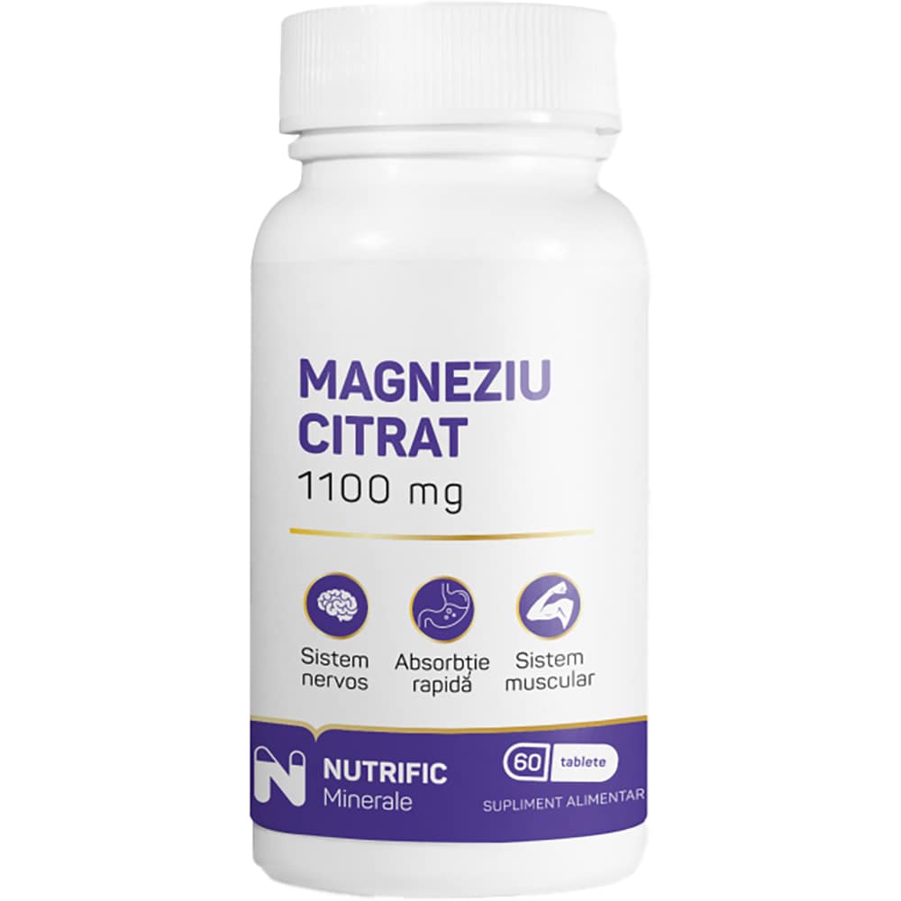 Supliment Magneziu Citrat 375mg, 60 tablete, NUTRIFIC