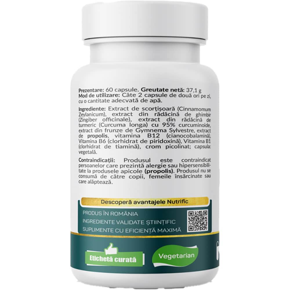 Supliment Glicemo Diabet Formula, 60 capsule, NUTRIFIC