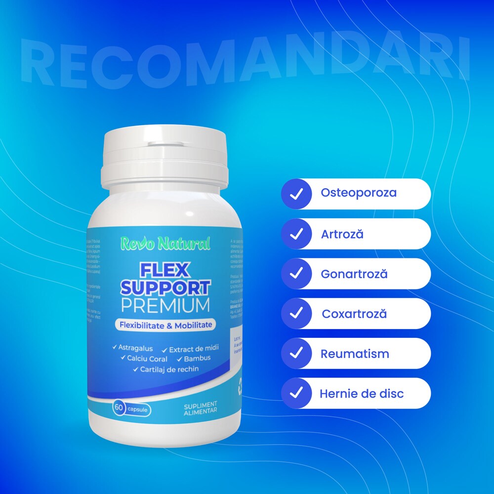 Supliment alimentar Flex Support Premium, 60 capsule, REVO NATURAL