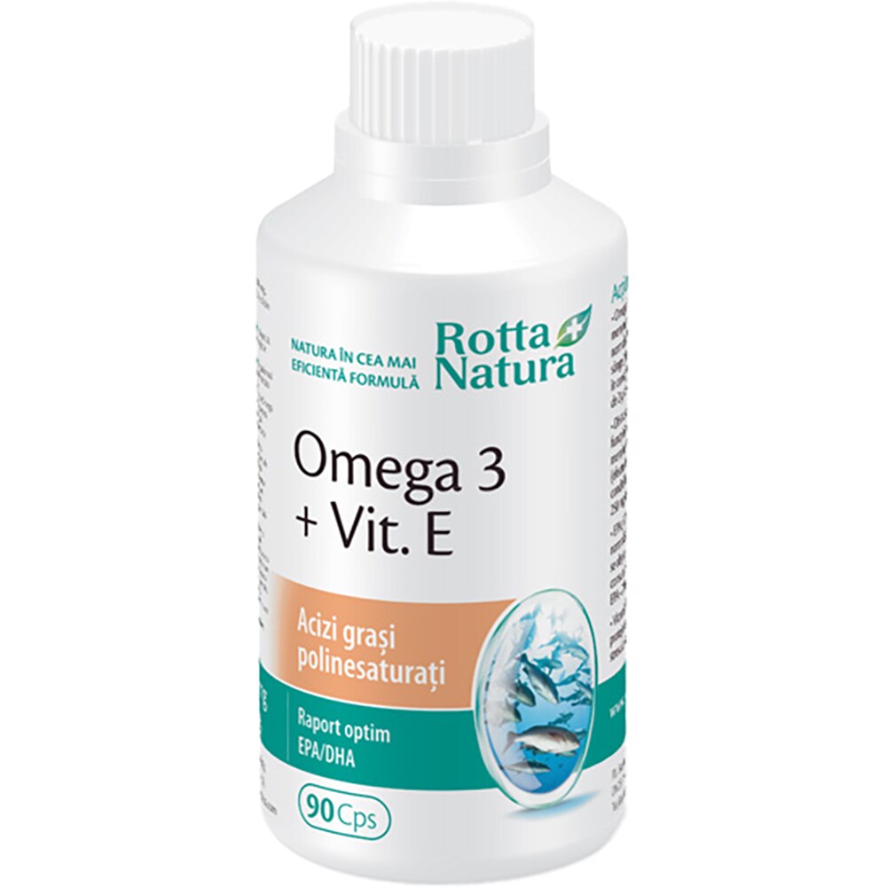 Supliment alimentar Omega 3 + Vitamina E, 90 capsule, ROTTA NATURA