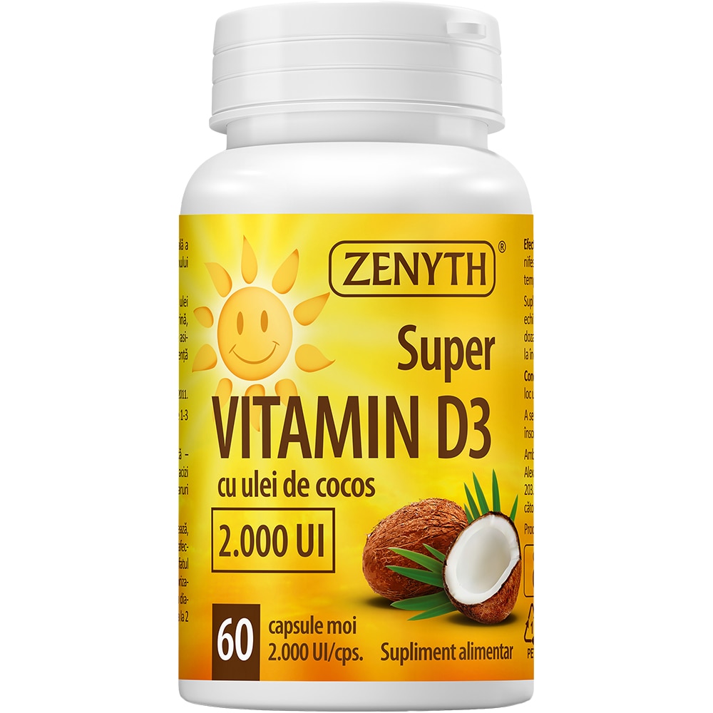 Supliment Super Vitamin D3 2000 UI, 60 capsule, ZENYTH
