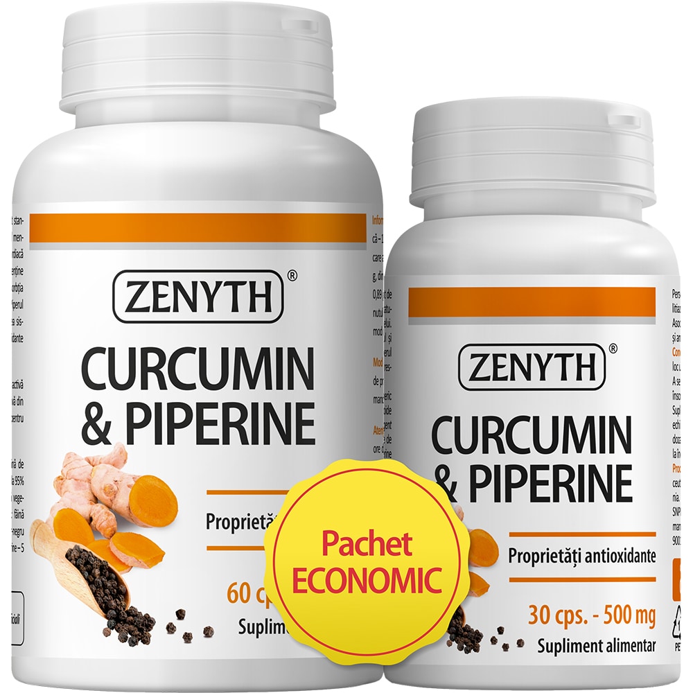 Supliment Pachet Promo Curcumin & Piperine, 90 capsule, ZENYTH