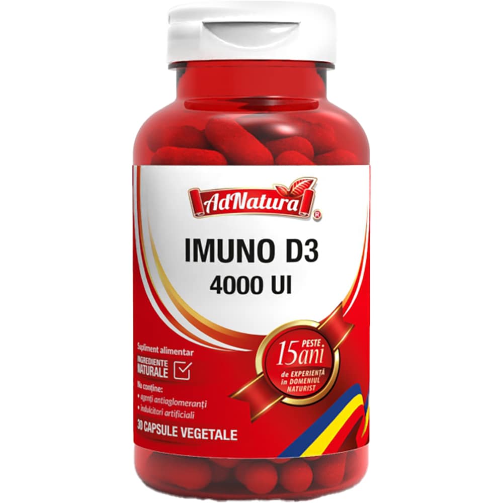 Supliment alimentar Imuno D3 4.000 UI, 30 capsule, ADNATURA