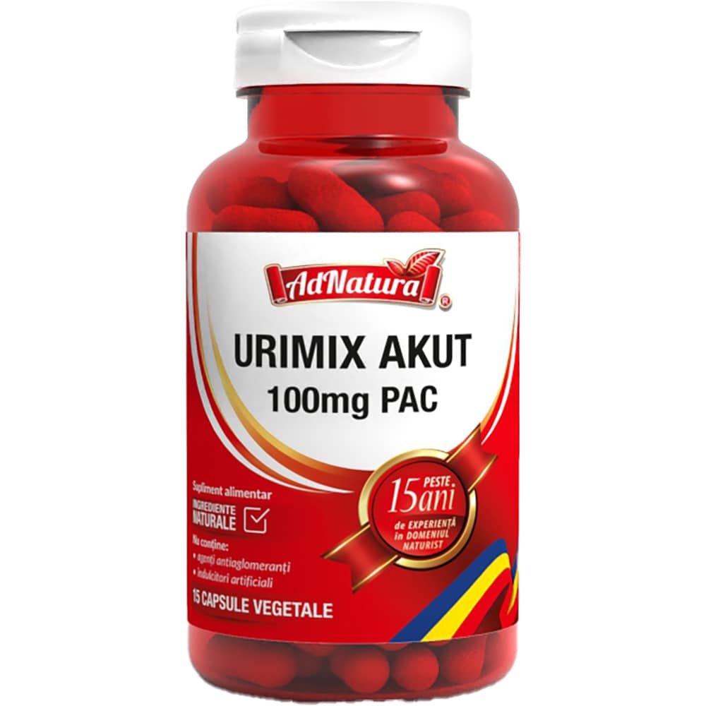Supliment alimentar Urimix Akut 100mg PAC, 15 capsule, ADNATURA