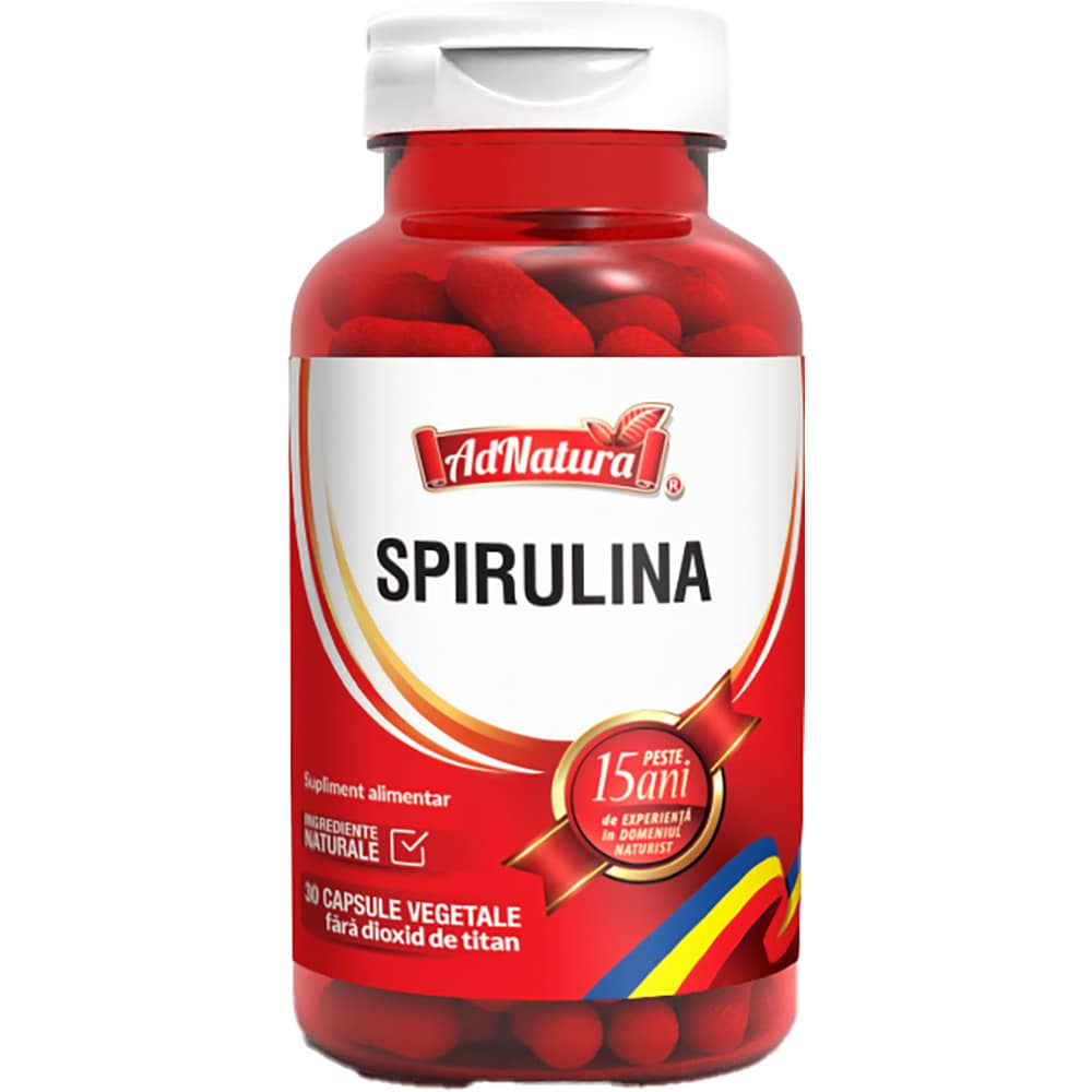 Supliment alimentar Spirulina, 30 capsule, ADNATURA