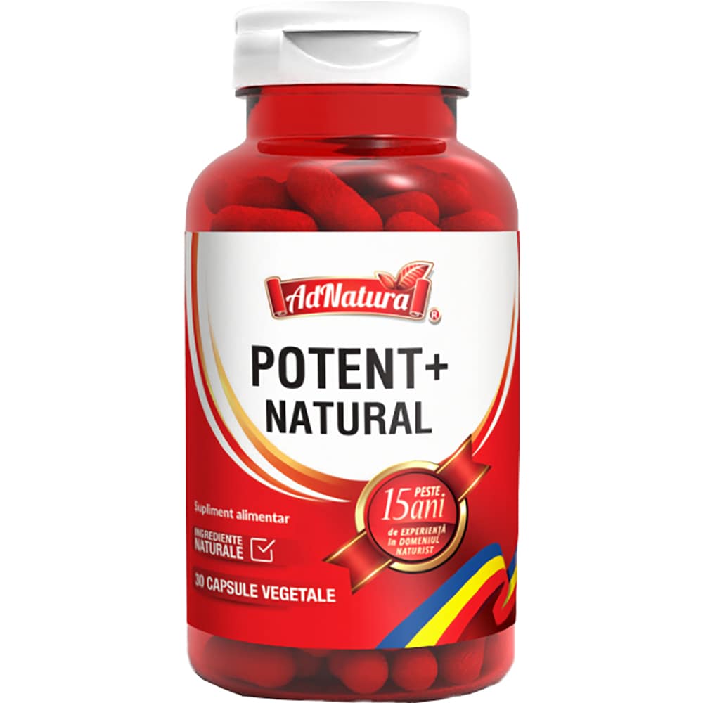 Supliment alimentar Potent+ Natural, 30 capsule, ADNATURA