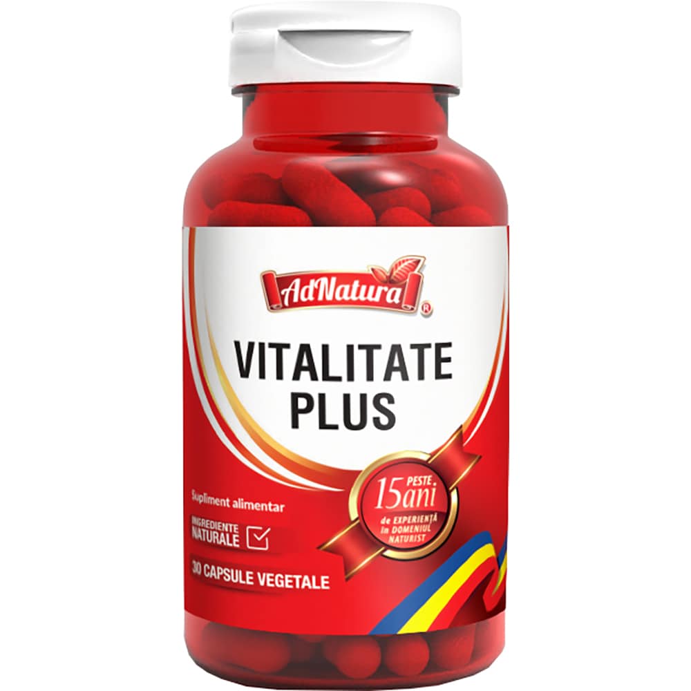 Supliment alimentar Vitalitate Plus, 30 capsule, ADNATURA