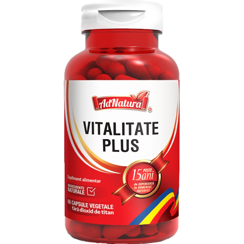 Supliment alimentar Vitalitate Plus, 60 capsule, ADNATURA