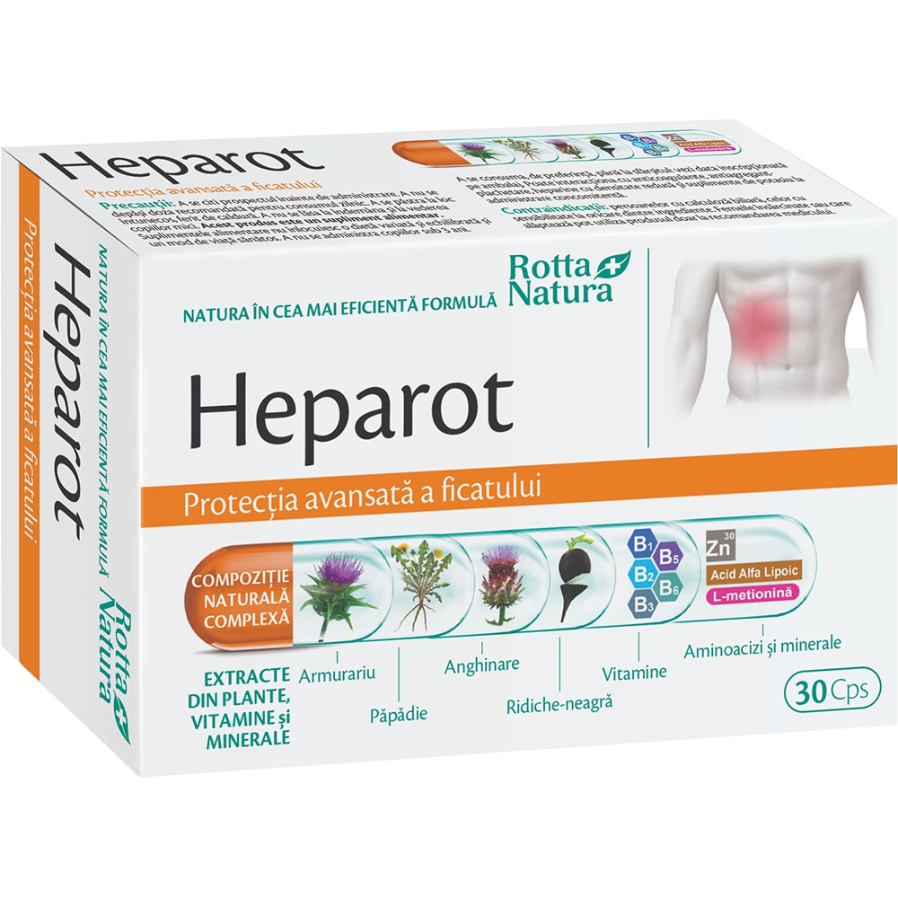 Supliment alimentar Heparot, 30 capsule, ROTTA NATURA